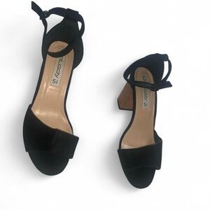 Unilady block heel black sandals ankle strap size 6.5 block heel summer formal